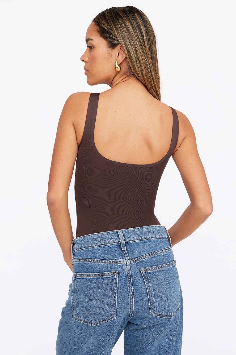 365 Second Skin Scoop Neck Bodysuit - Espresso