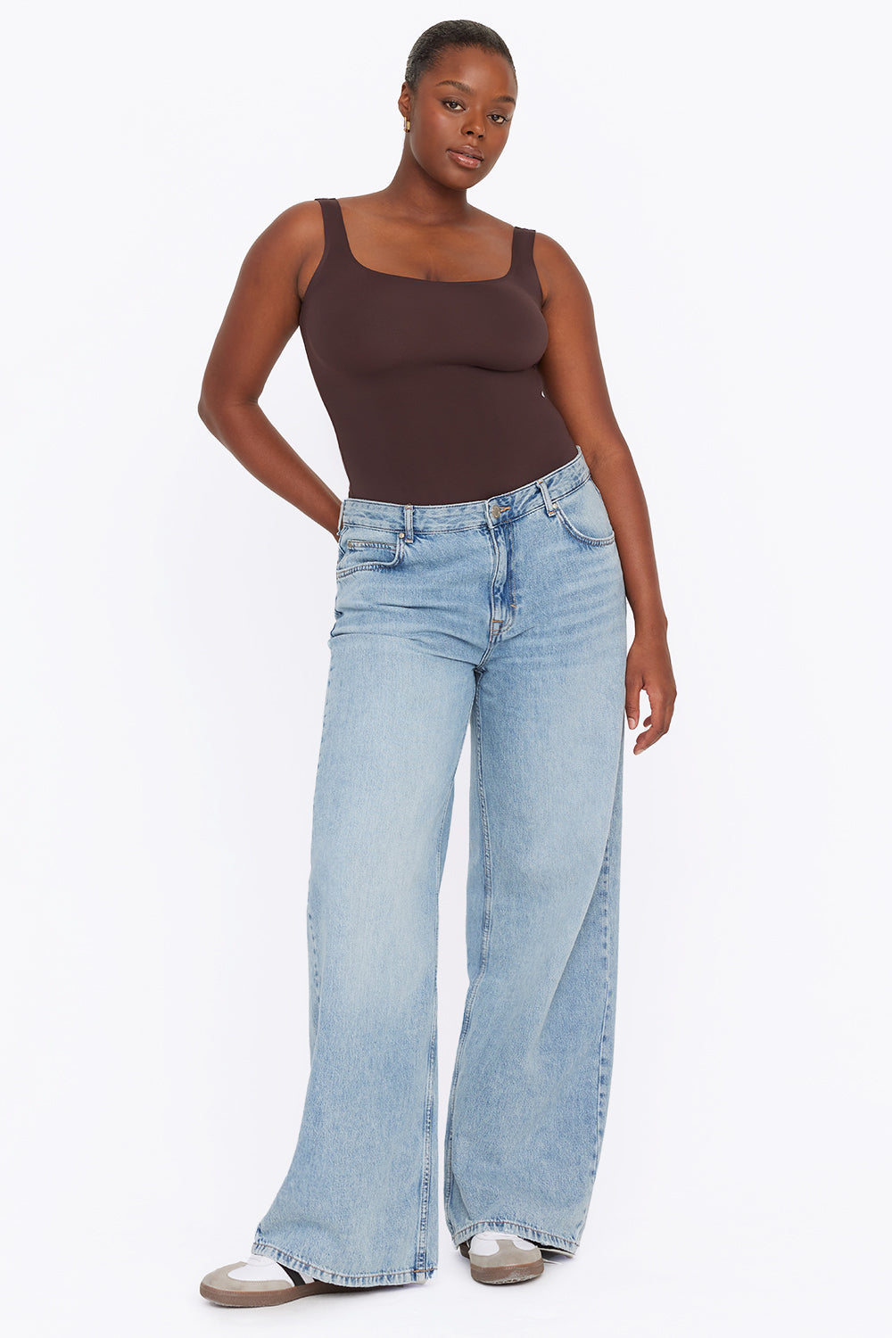 365 Second Skin Scoop Neck Bodysuit - Espresso