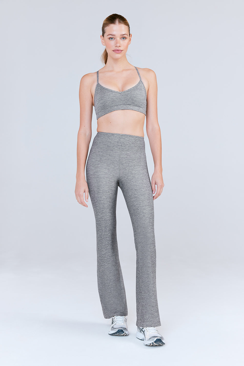 SkinLuxe High Waisted Flared Legging - Dark Grey Marl