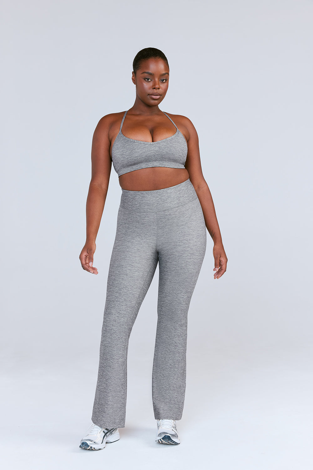 SkinLuxe High Waisted Flared Legging - Dark Grey Marl