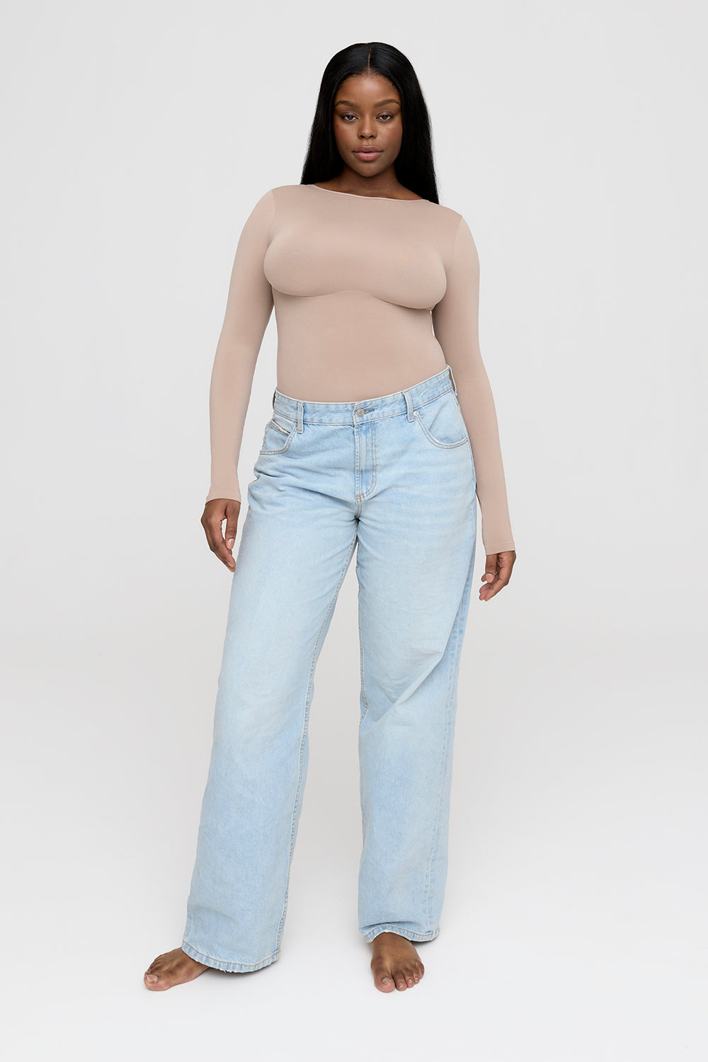 365 Contour Long Sleeve Bodysuit - Cappuccino