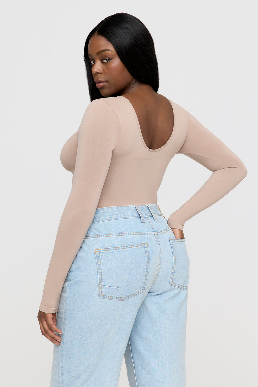 365 Contour Long Sleeve Bodysuit - Cappuccino