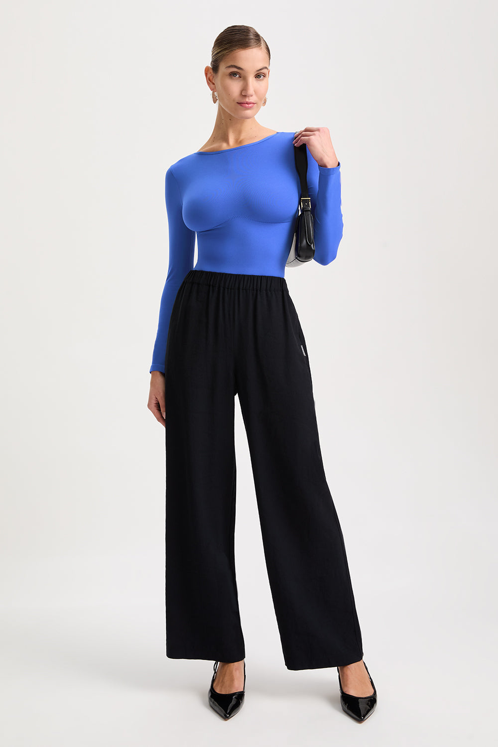 365 Contour Long Sleeve Shaping Bodysuit - Cobalt