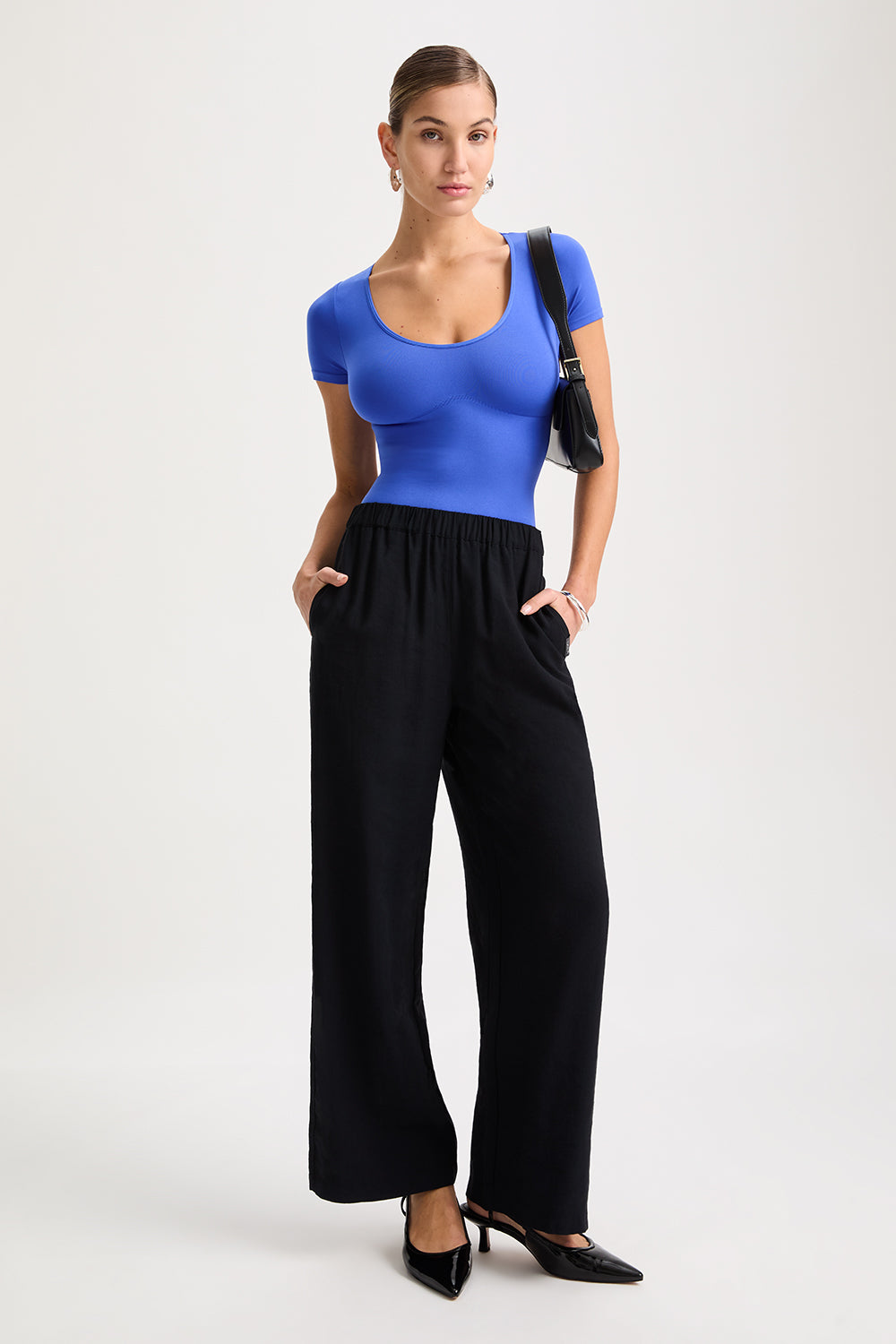 365 Contour Short Sleeve Shaping Bodysuit - Cobalt