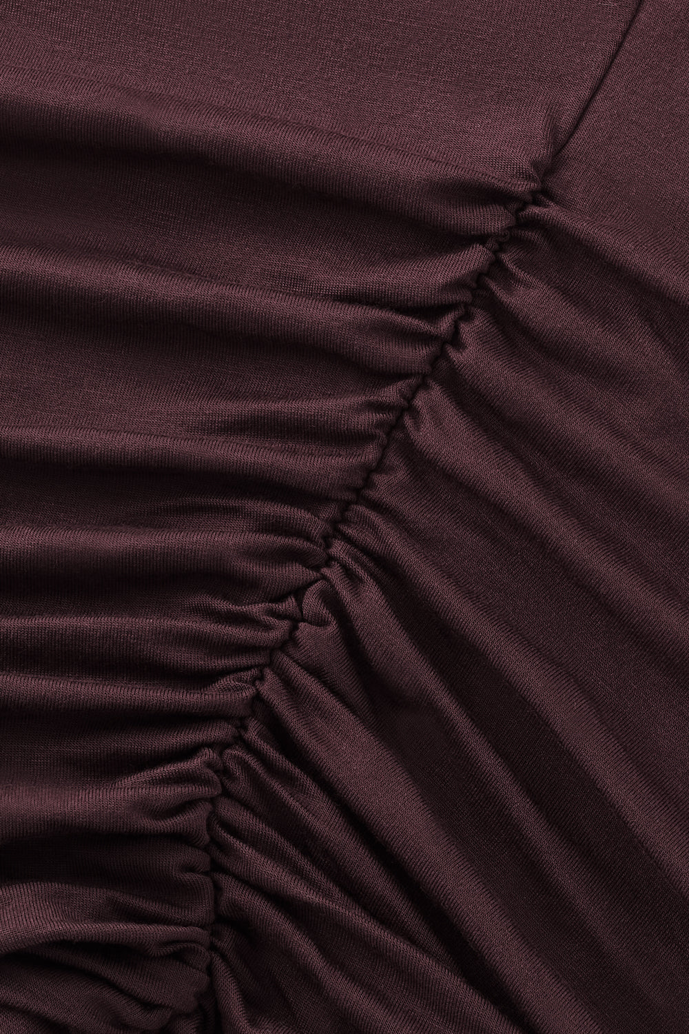 365 Asymmetric Ruched Side Top - Mulled Wine