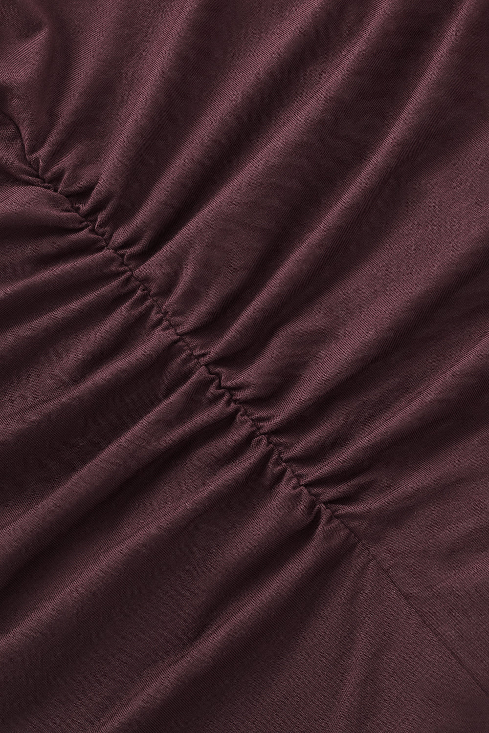 365 Ruched Side Boat Neck Top - Mulled Wine