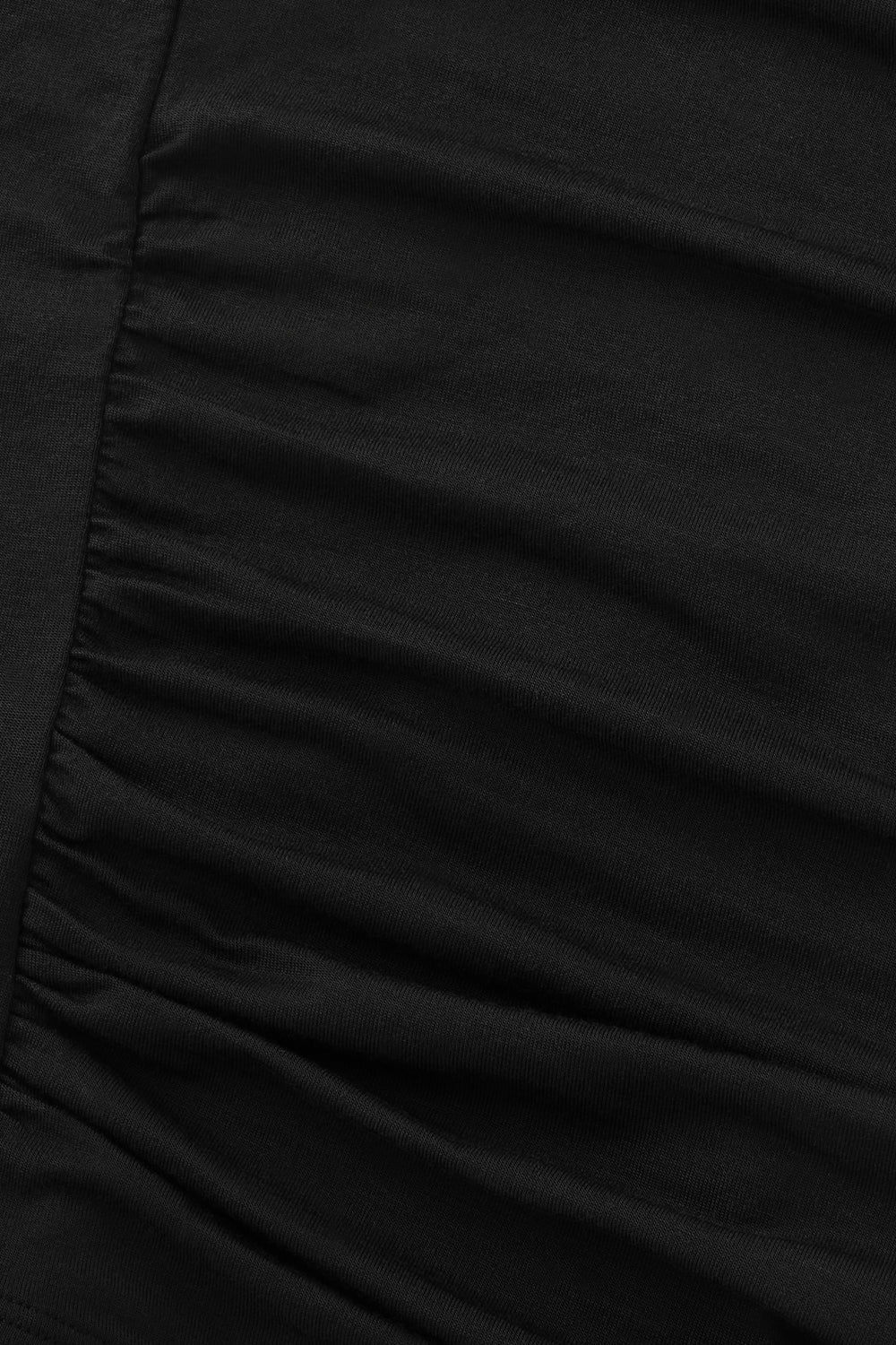 365 Ruched Side Open Back Long Sleeve Top - Shadow Black