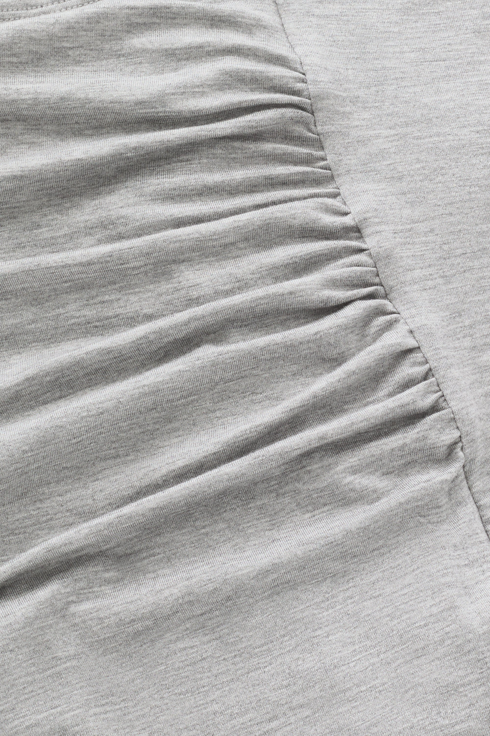 365 Ruched Side Open Back Long Sleeve Top - Grey Marl