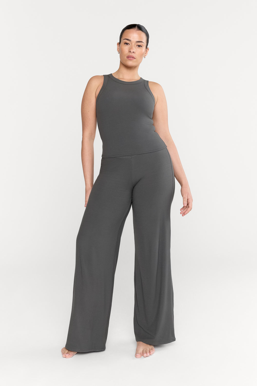 365 Sculpting Lounge Racer Tank - Dark Olive