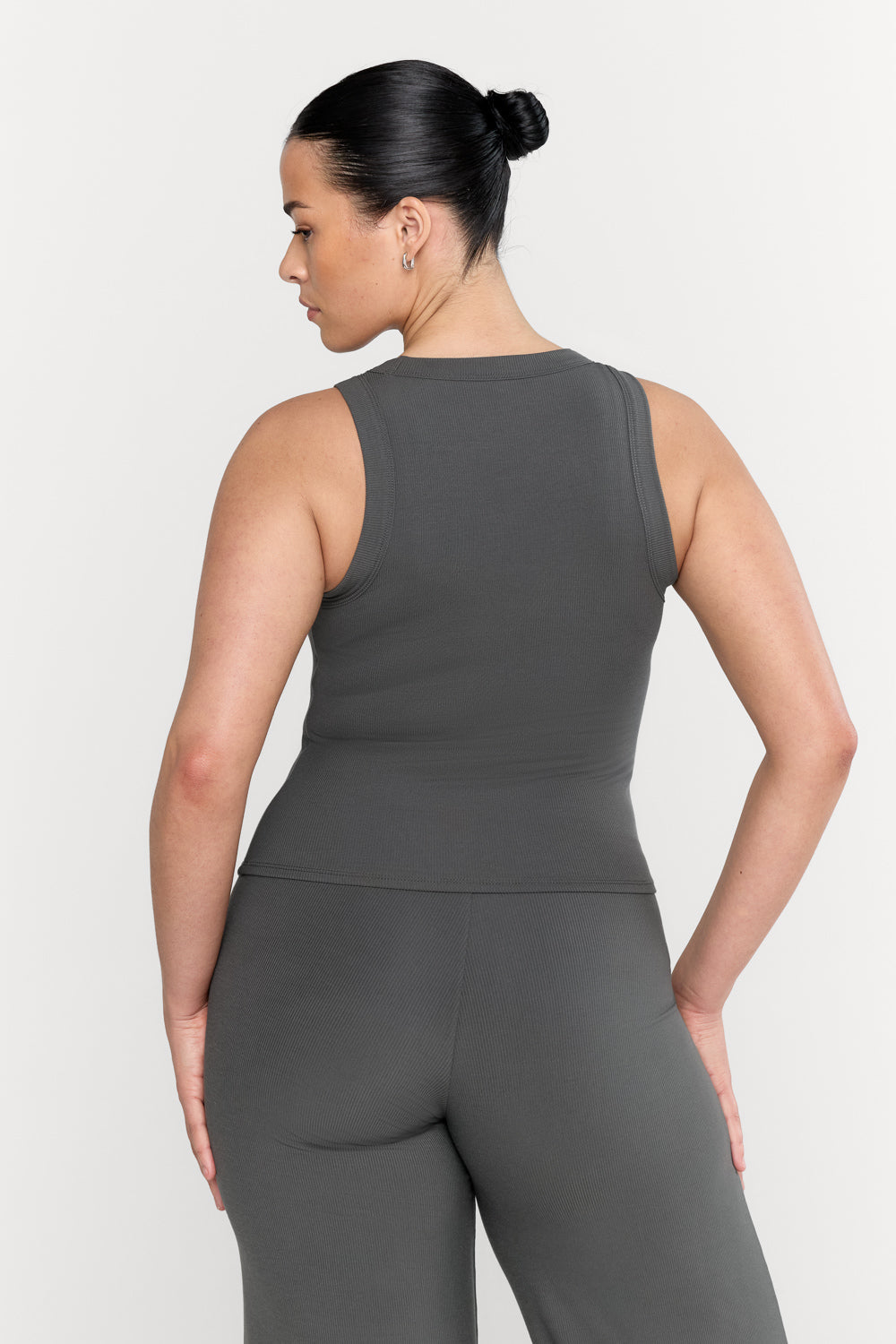 365 Sculpting Lounge Racer Tank - Dark Olive