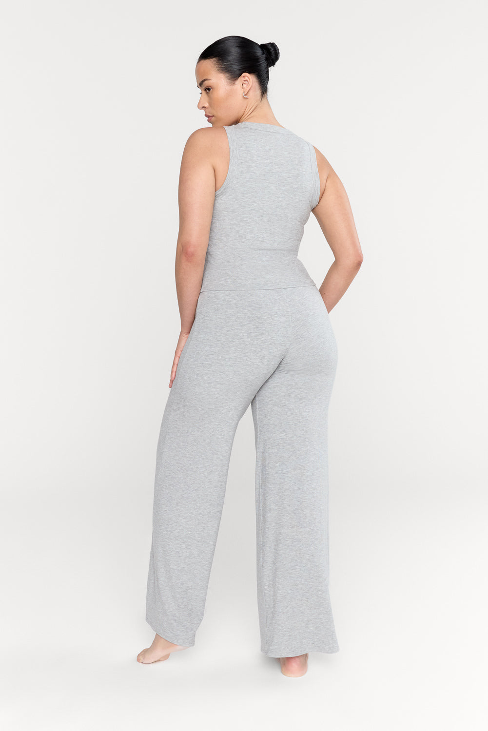 365 Sculpting Lounge Racer Tank - Grey Marl