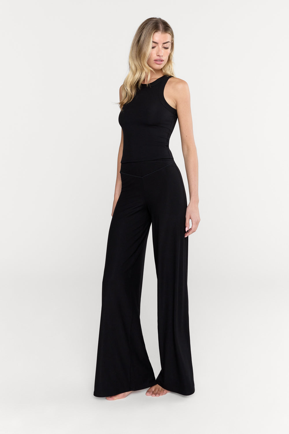 365 Sculpting Lounge Racer Tank - Shadow Black