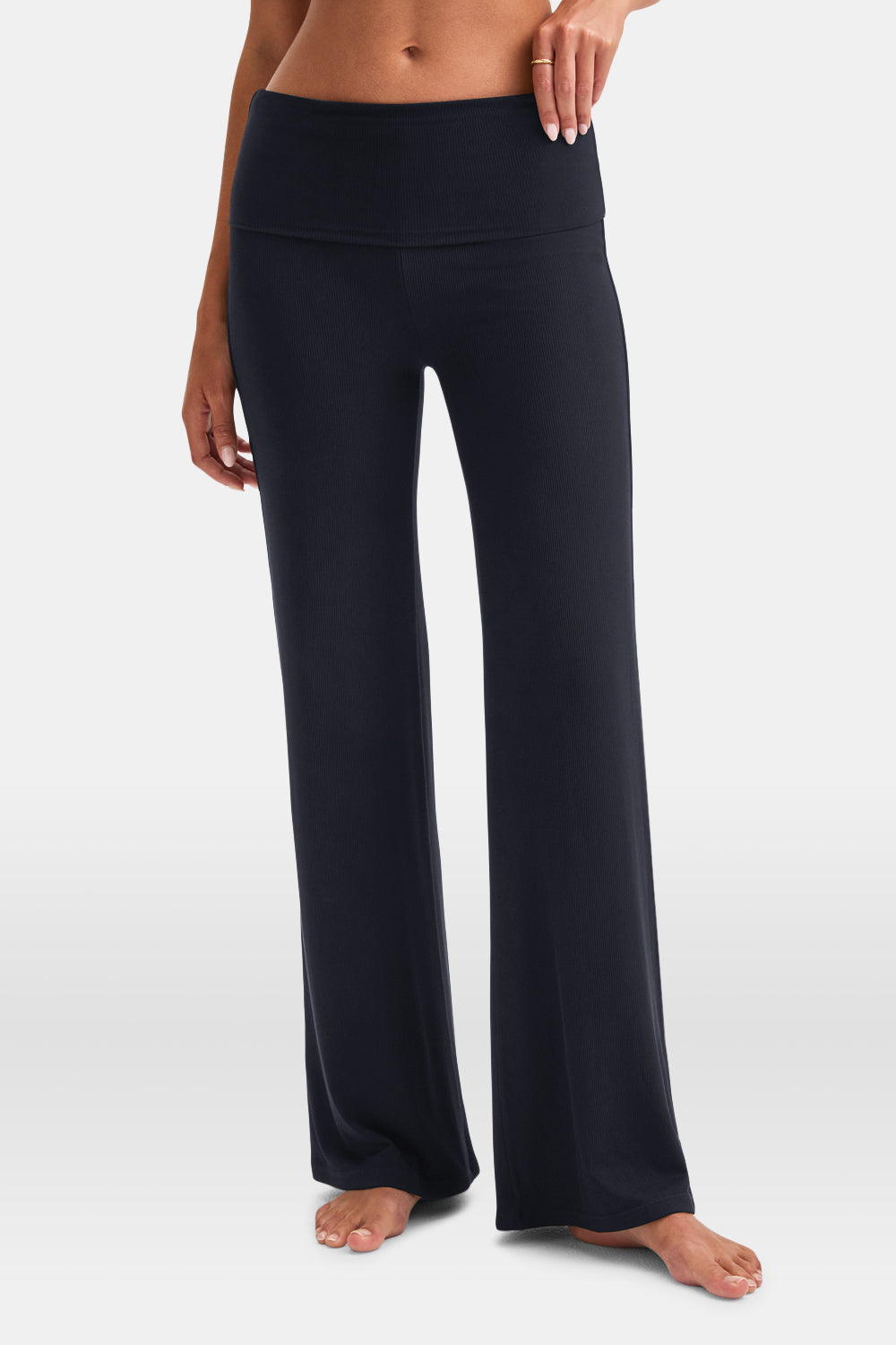 365 Sculpting Lounge Flared Trousers - Washed Navy