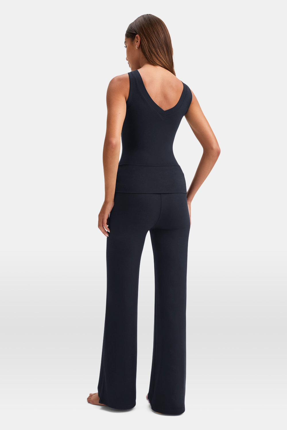 365 Sculpting Lounge Flared Trousers - Washed Navy