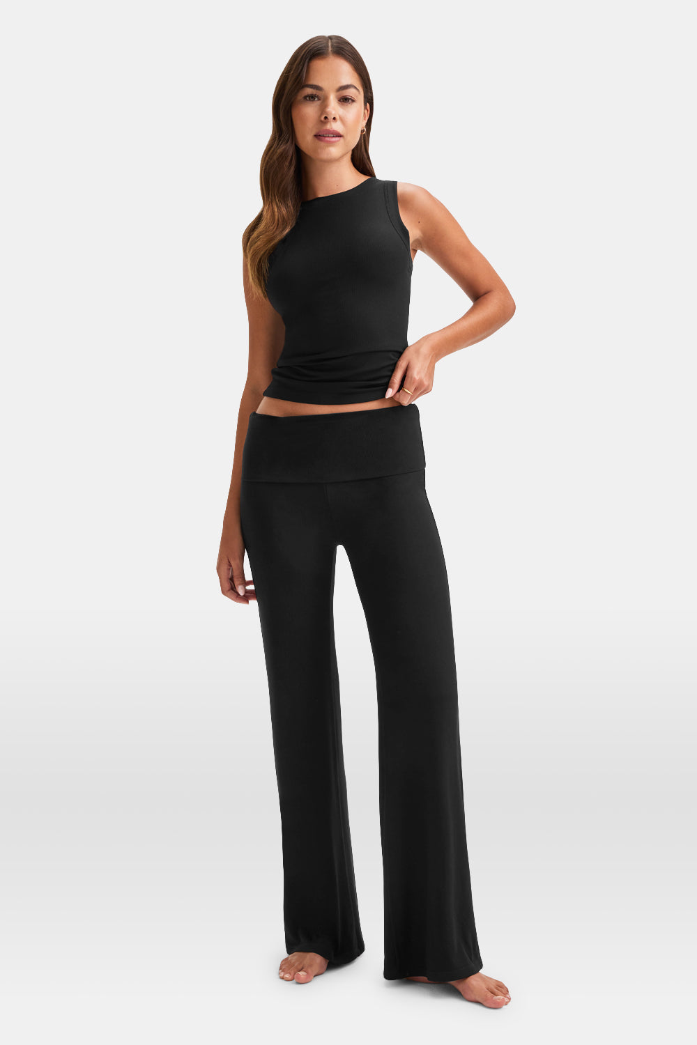 365 Sculpting Lounge Flared Trousers - Shadow Black