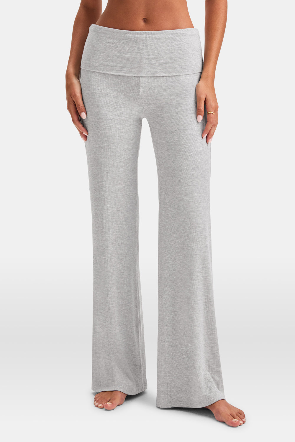 365 Sculpting Lounge Flared Trousers - Grey Marl