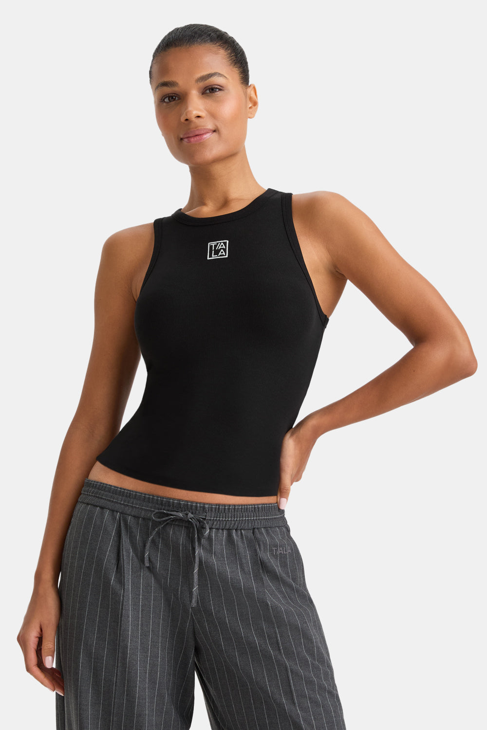 365 Rib Logo Racer Vest - Black