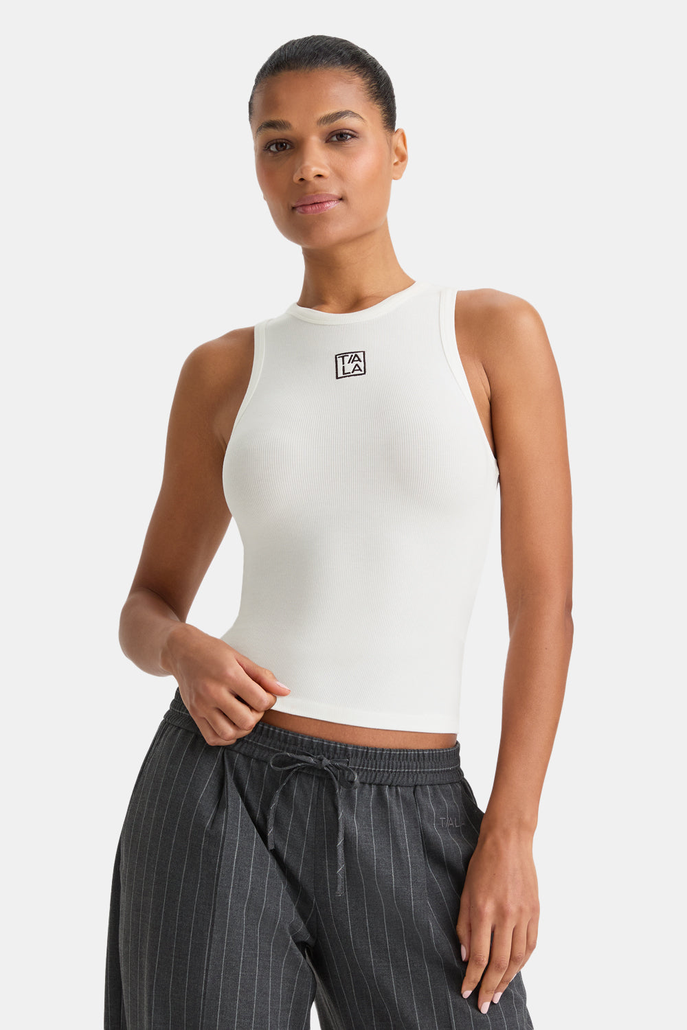 365 Rib Logo Racer Vest - Coconut Milk
