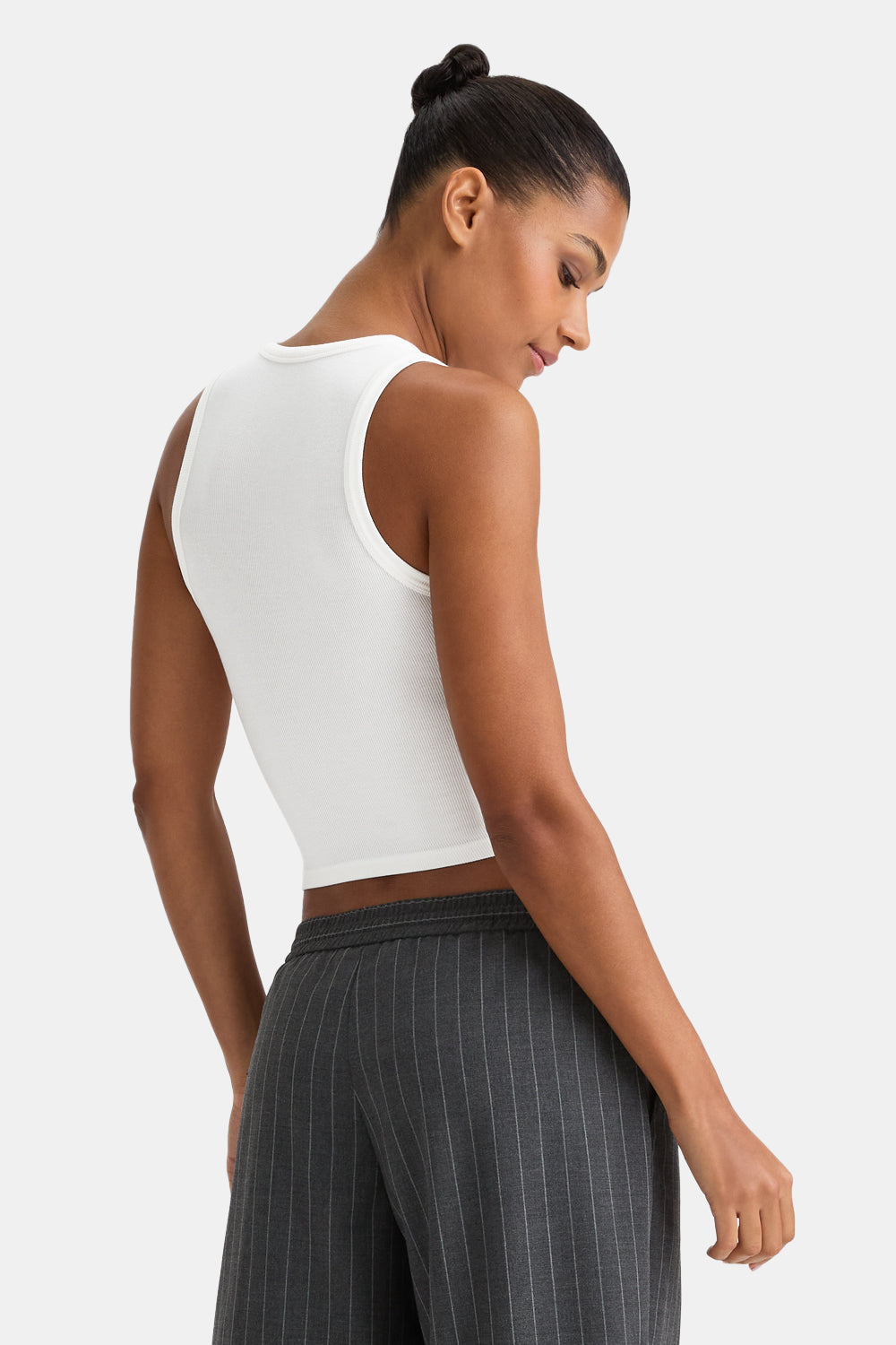 365 Rib Logo Racer Vest - Coconut Milk