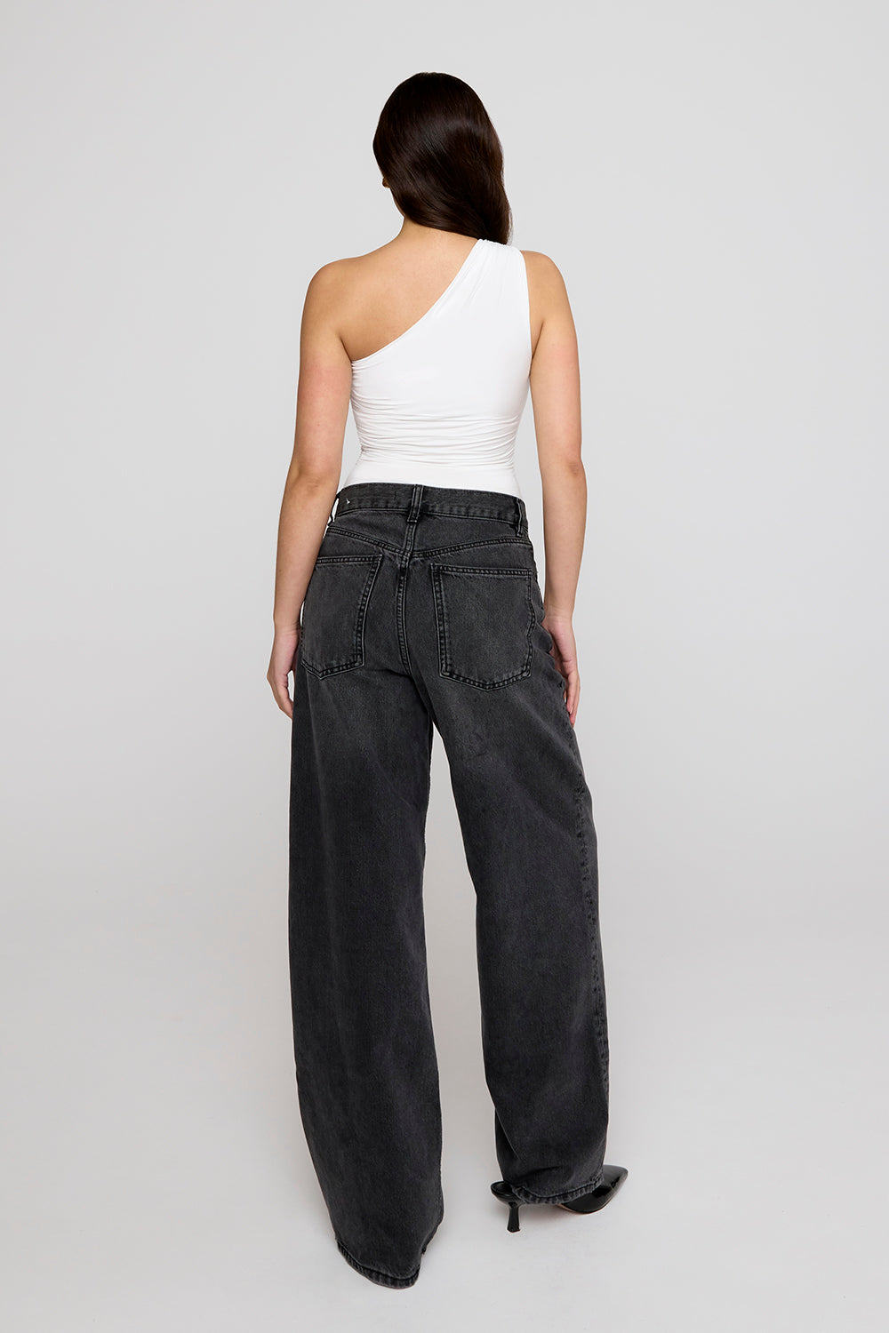 365 Asymmetric Ruched Side Bodysuit - Coconut Milk