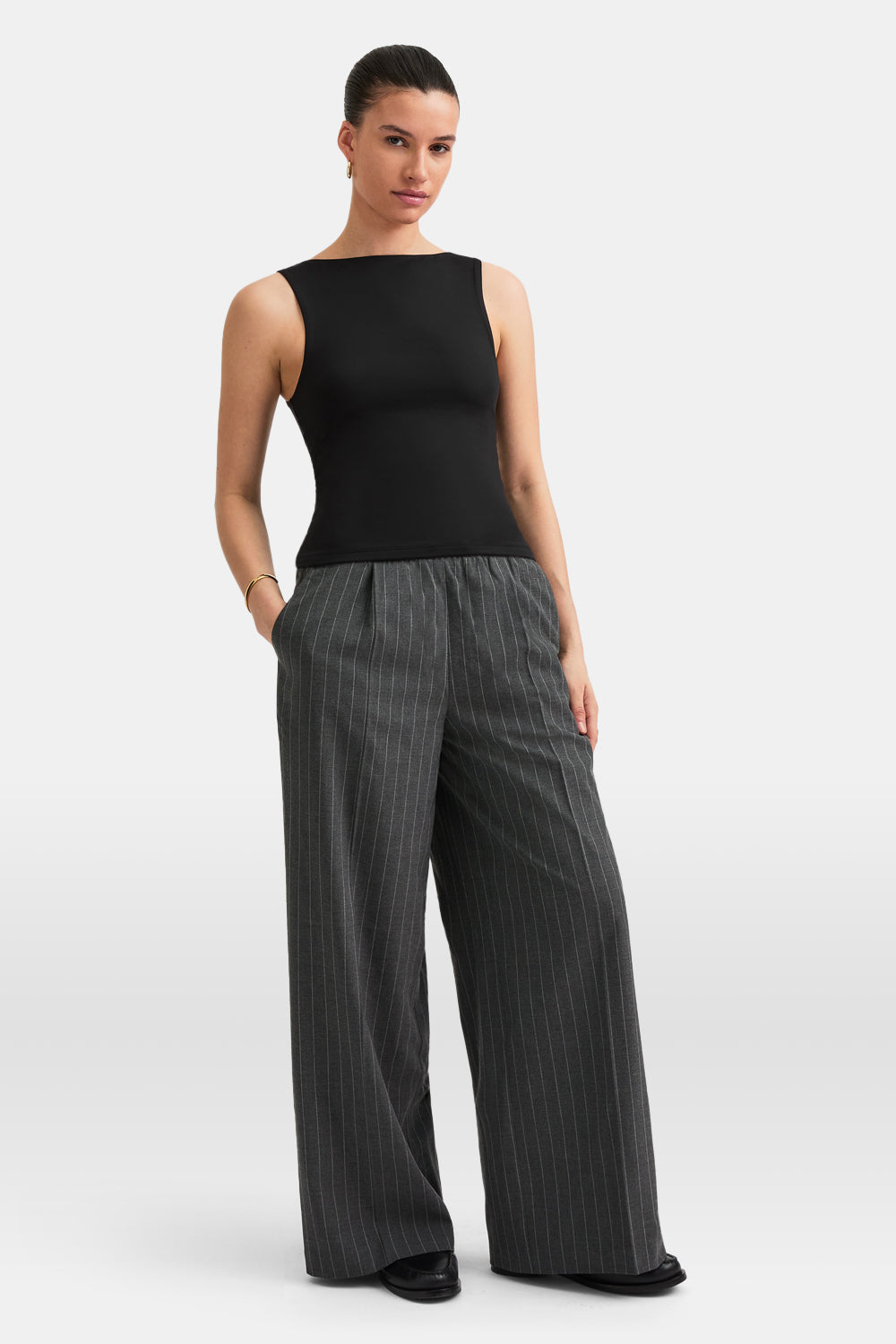 365 Boat Neck Tank - Shadow Black