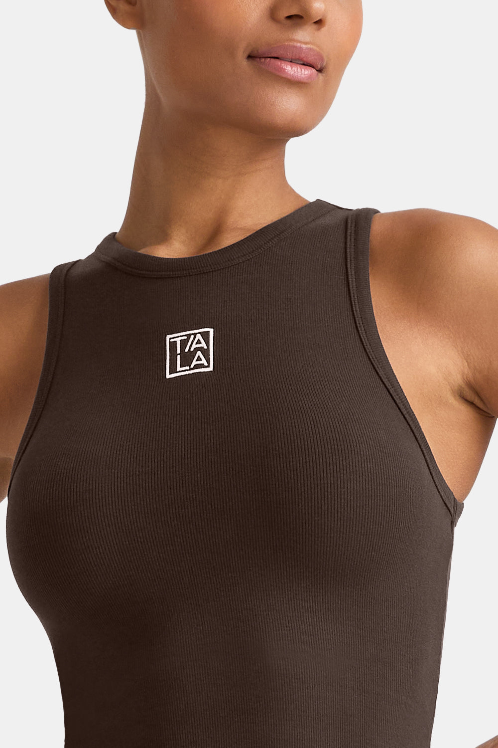 365 Rib Logo Racer Vest - Espresso