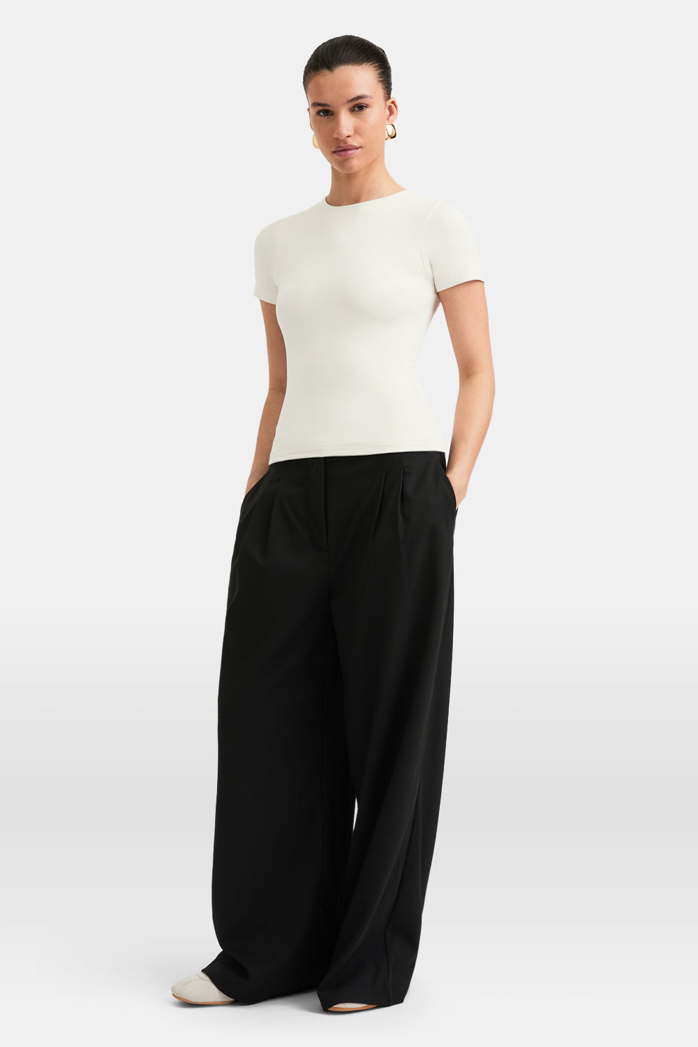 365 Crew Neck Short Sleeve T-Shirt - Vanilla