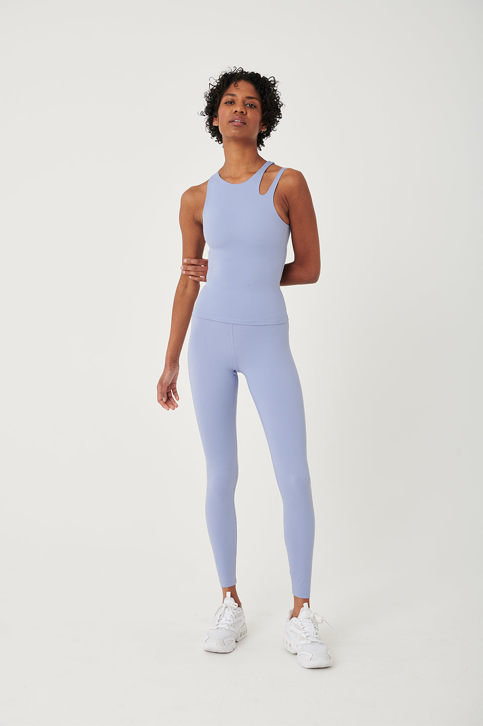 SkinLuxe Built-In Support Cut Out Shoulder Vest - Cornflower Blue