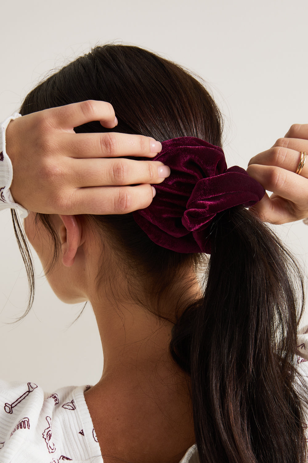 Velvet Scrunchie - Port Red
