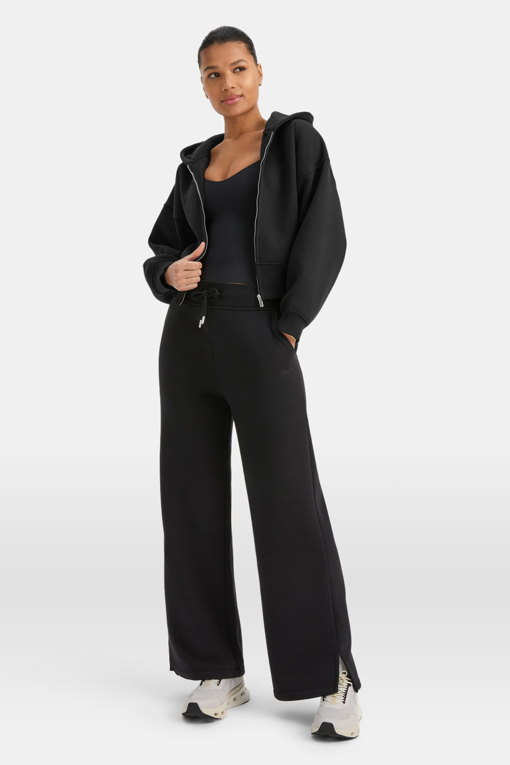 Cocoon Zip Through Hoodie - Black