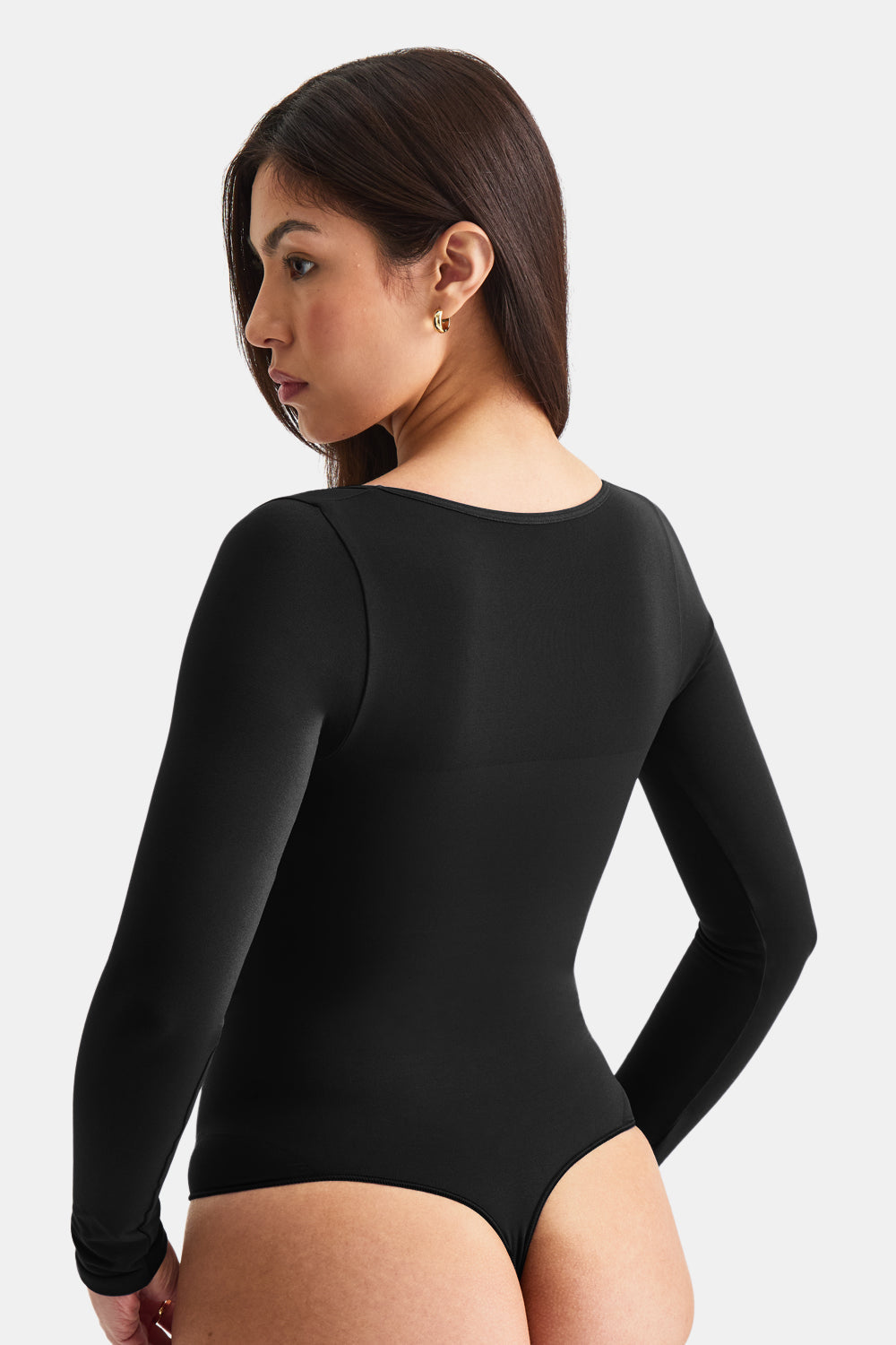 365 Contour Square Neck Bodysuit - Shadow Black