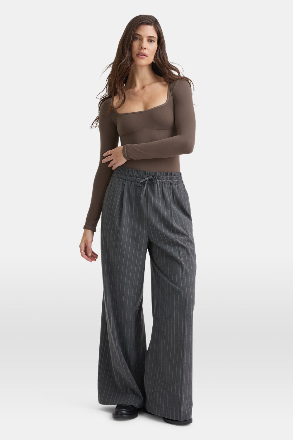 365 Contour Square Neck Bodysuit - Mocha