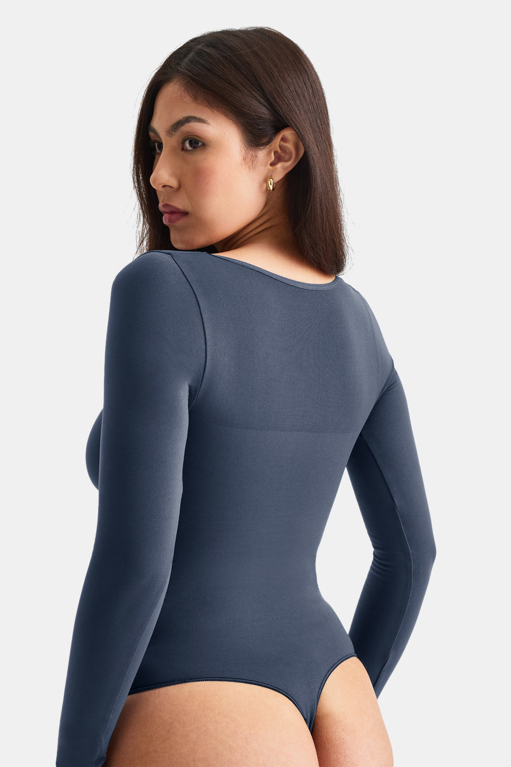 365 Contour Square Neck Bodysuit - Washed Navy