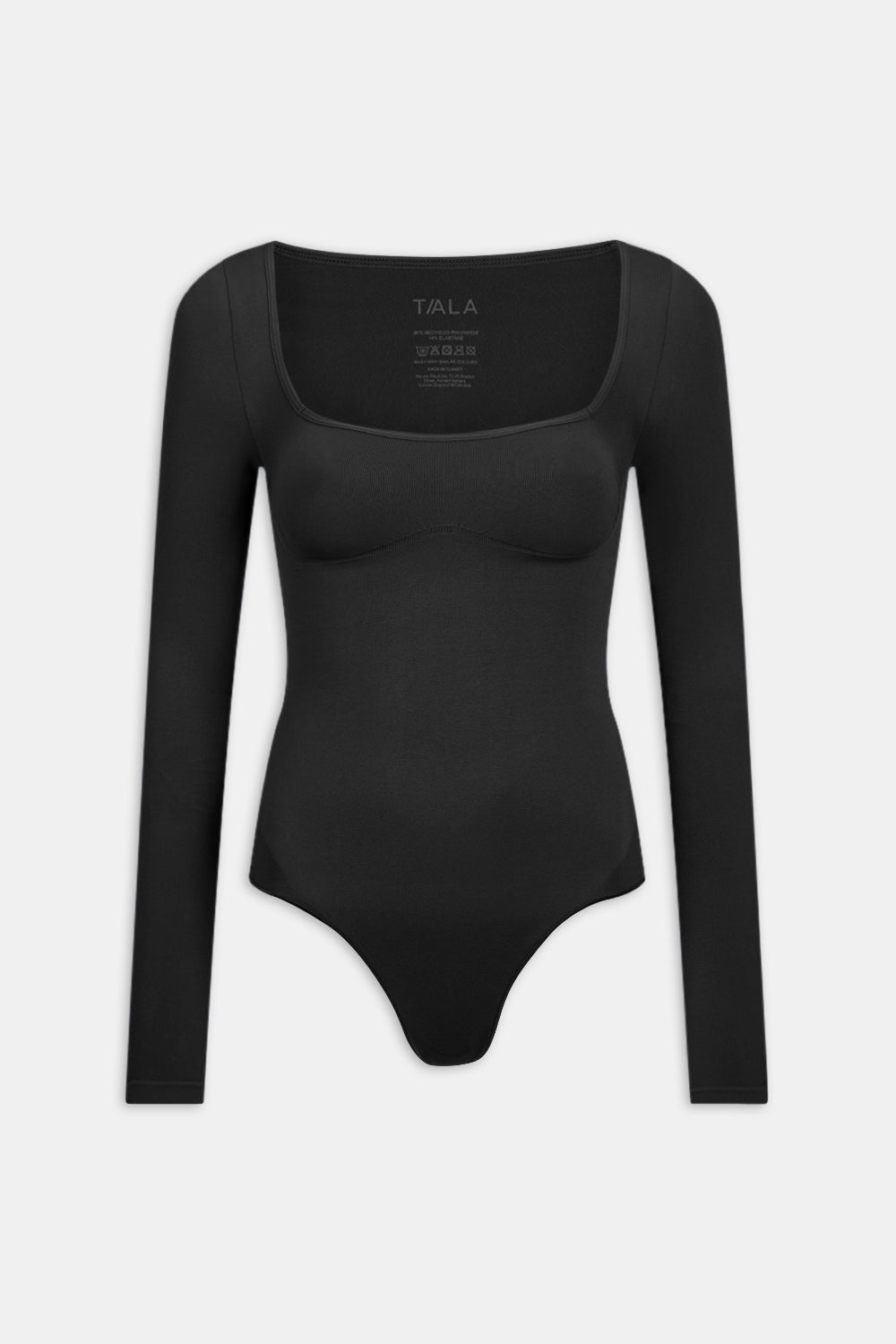 365 Contour Square Neck Bodysuit - Shadow Black