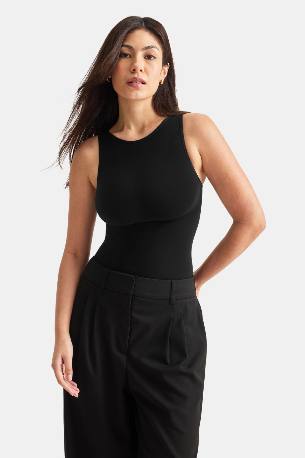 365 Contour Boat Neck Bodysuit - Shadow Black