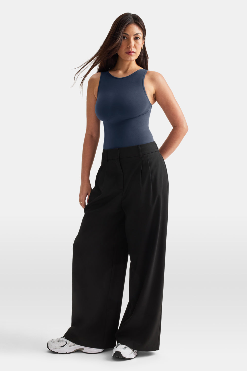 365 Contour Boat Neck Bodysuit - Washed Navy