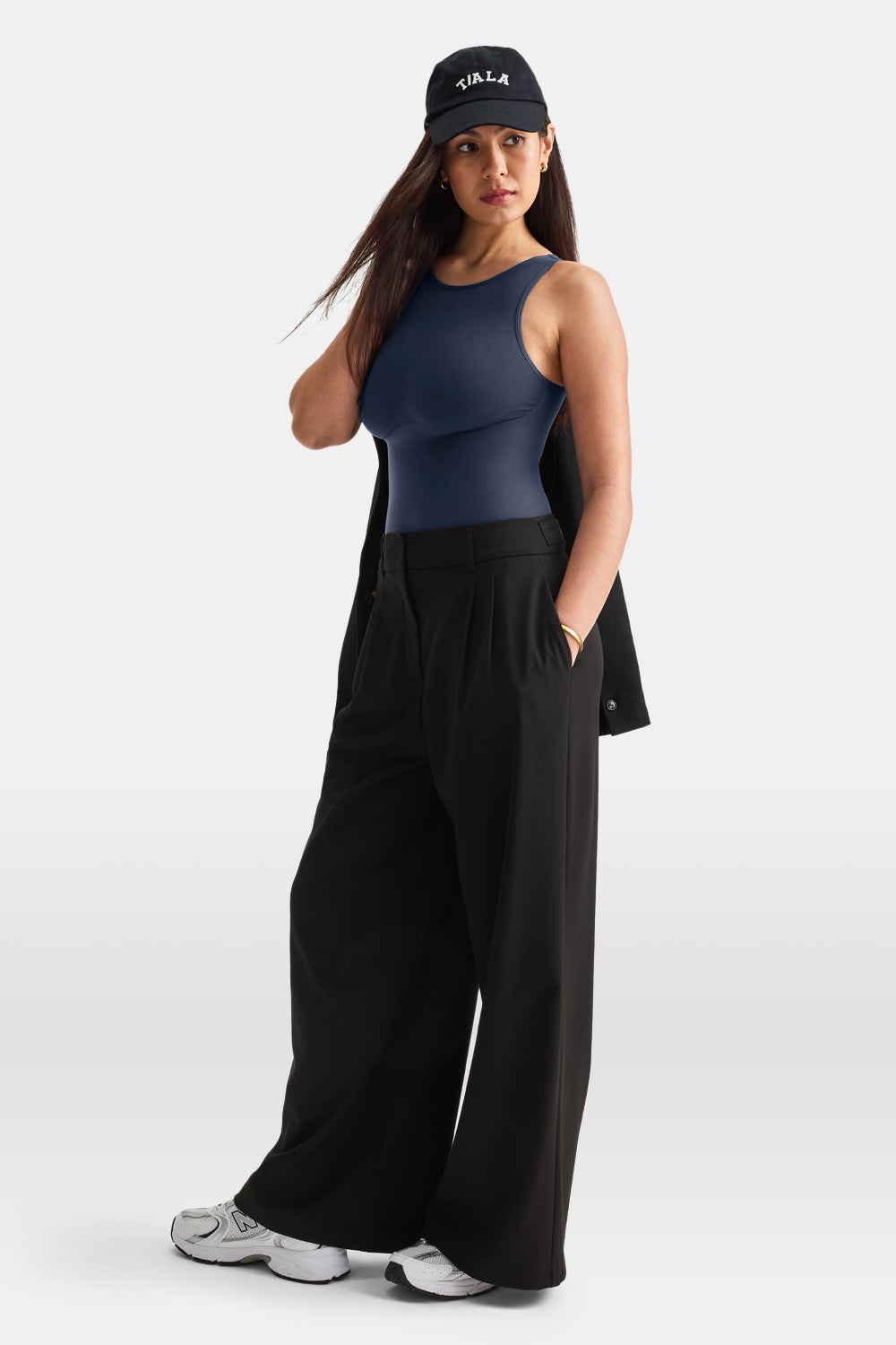 365 Contour Boat Neck Bodysuit - Washed Navy