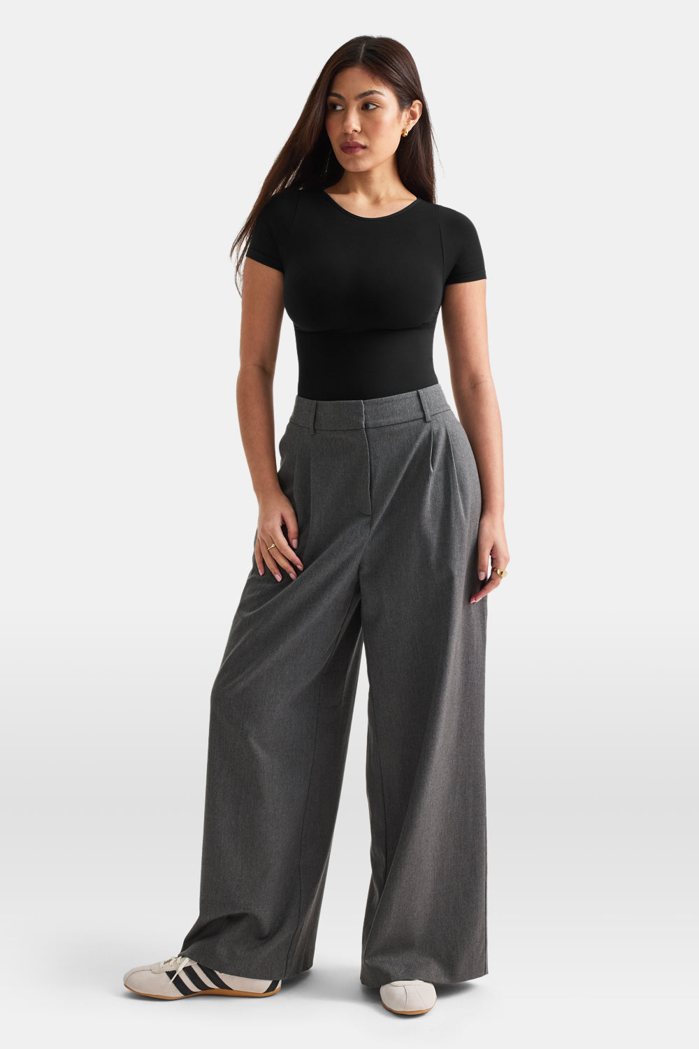 365 Contour Crew Neck Bodysuit - Shadow Black