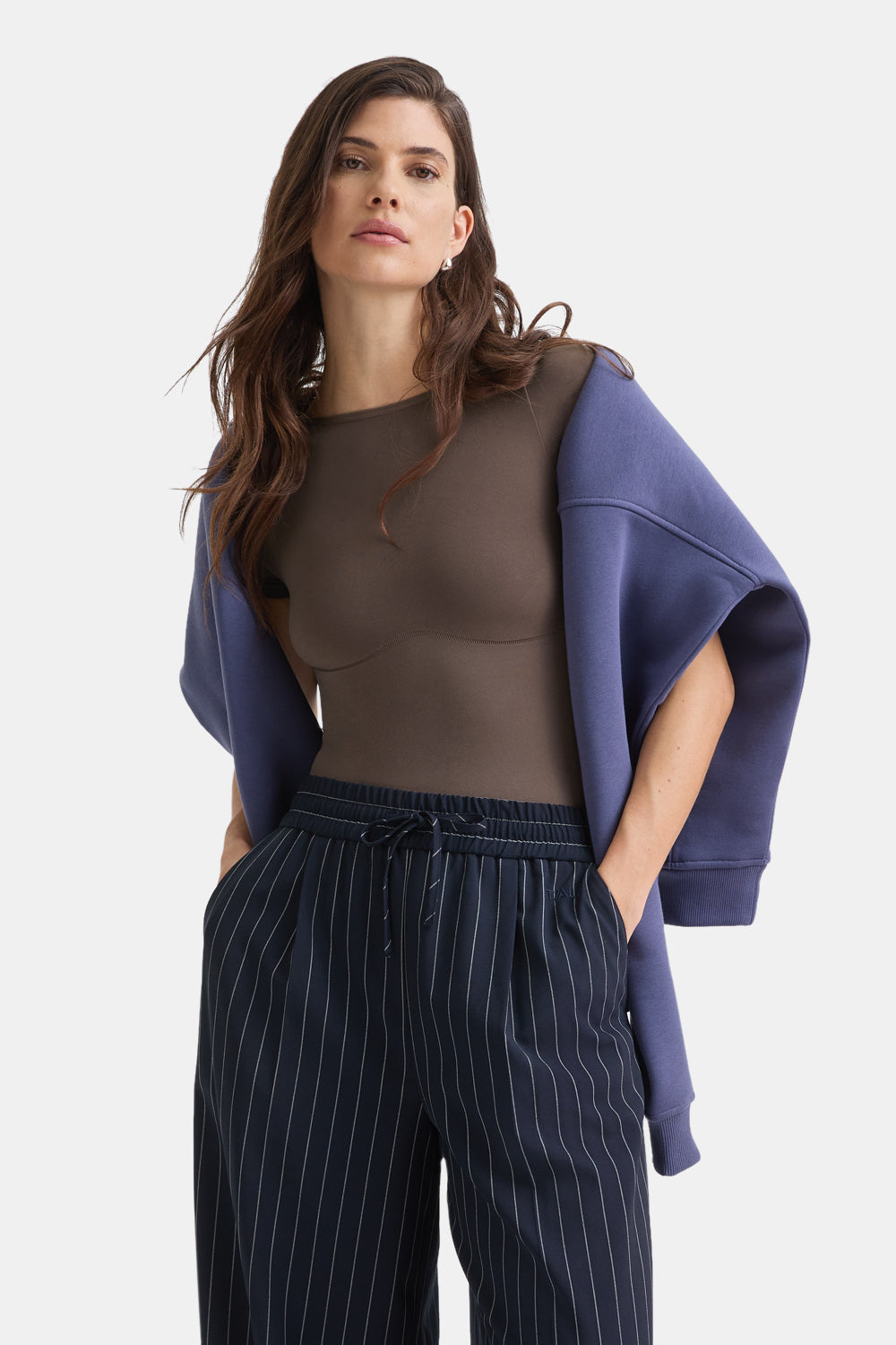 365 Contour Crew Neck Bodysuit - Mocha