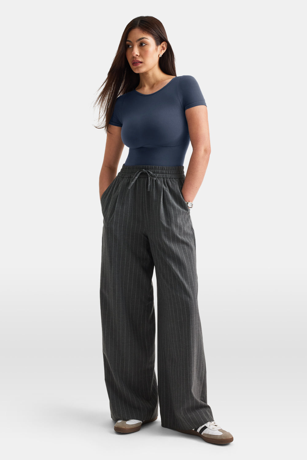 365 Contour Crew Neck Bodysuit - Washed Navy