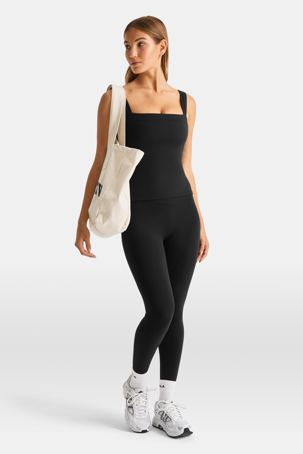 DayFlex Ruched Strap Vest - Shadow Black