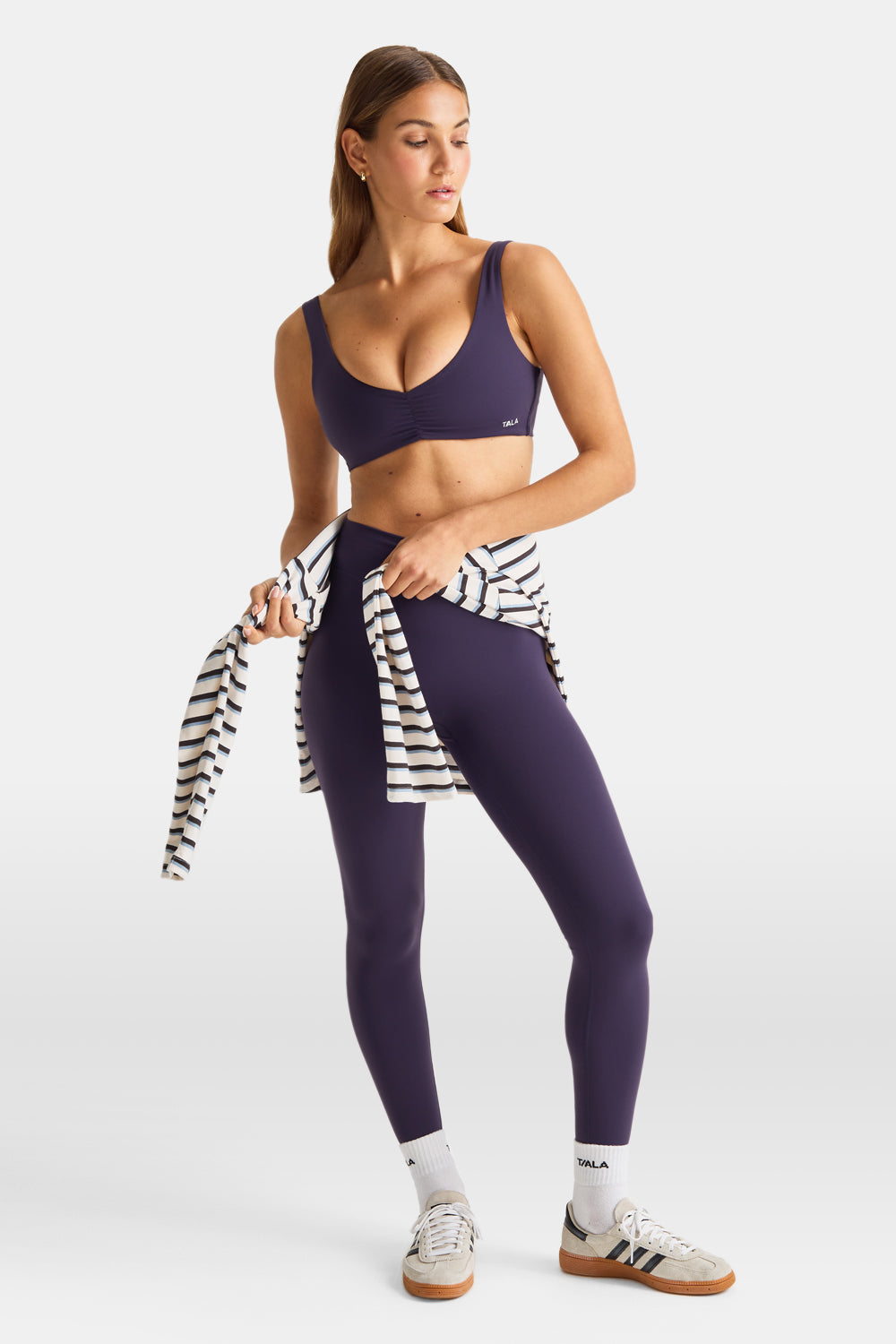 DayFlex Ruched Front Sports Bra - Purple Dusk
