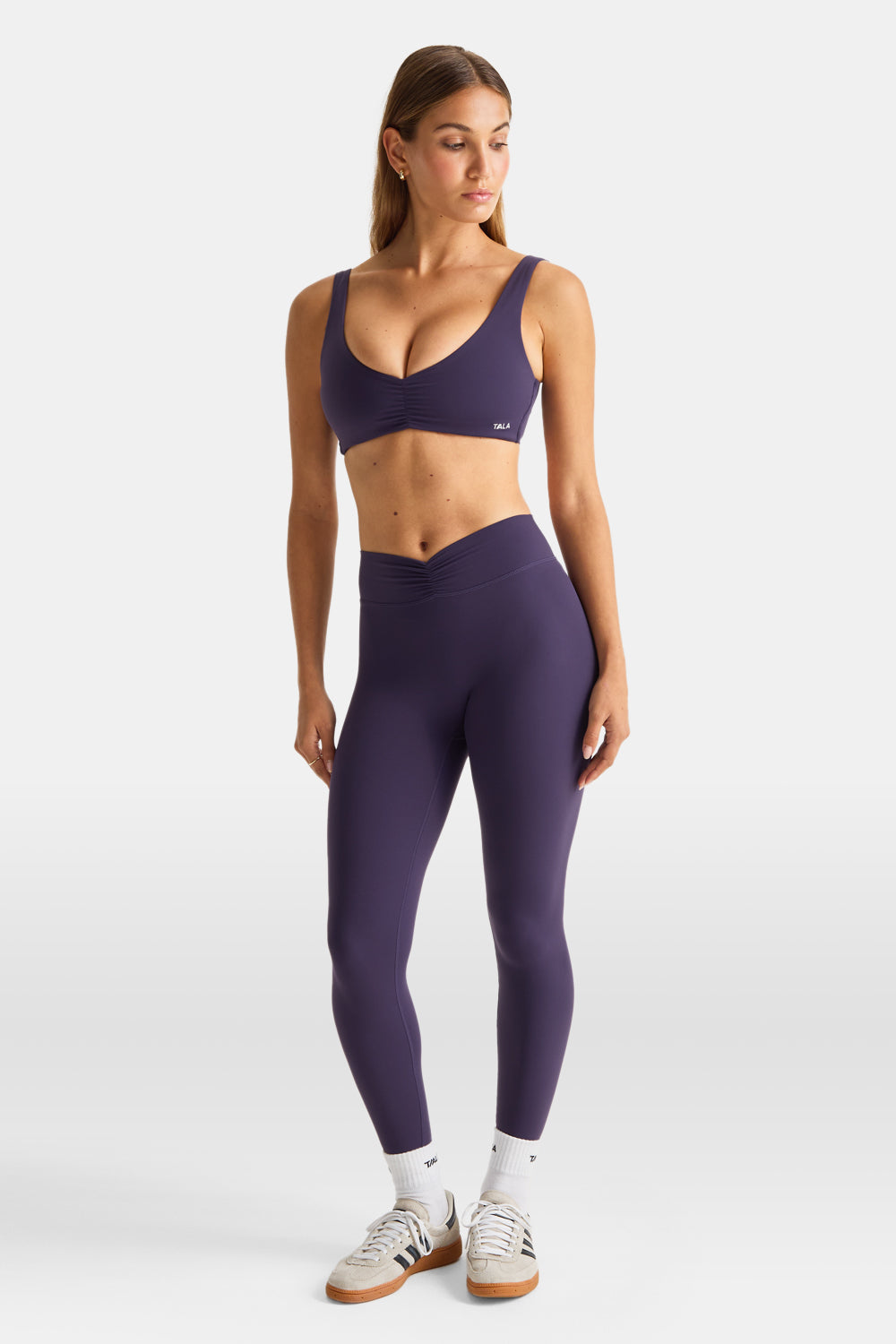 DayFlex Ruched Waist No Front Seam Legging - Purple Dusk
