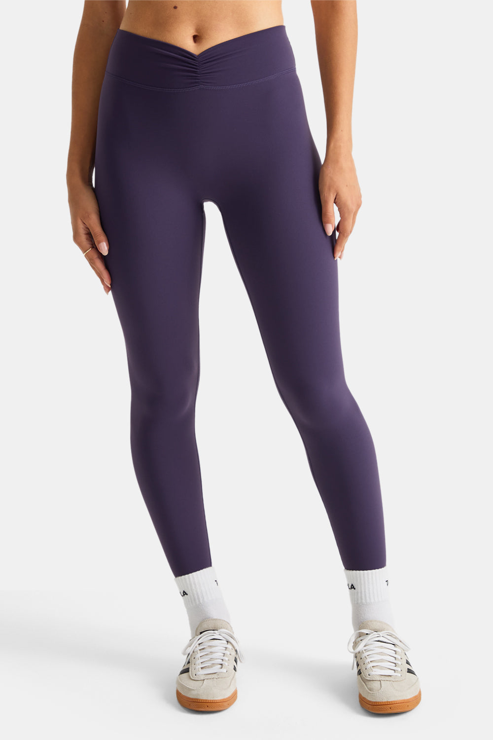 DayFlex Ruched Waist No Front Seam Legging - Purple Dusk
