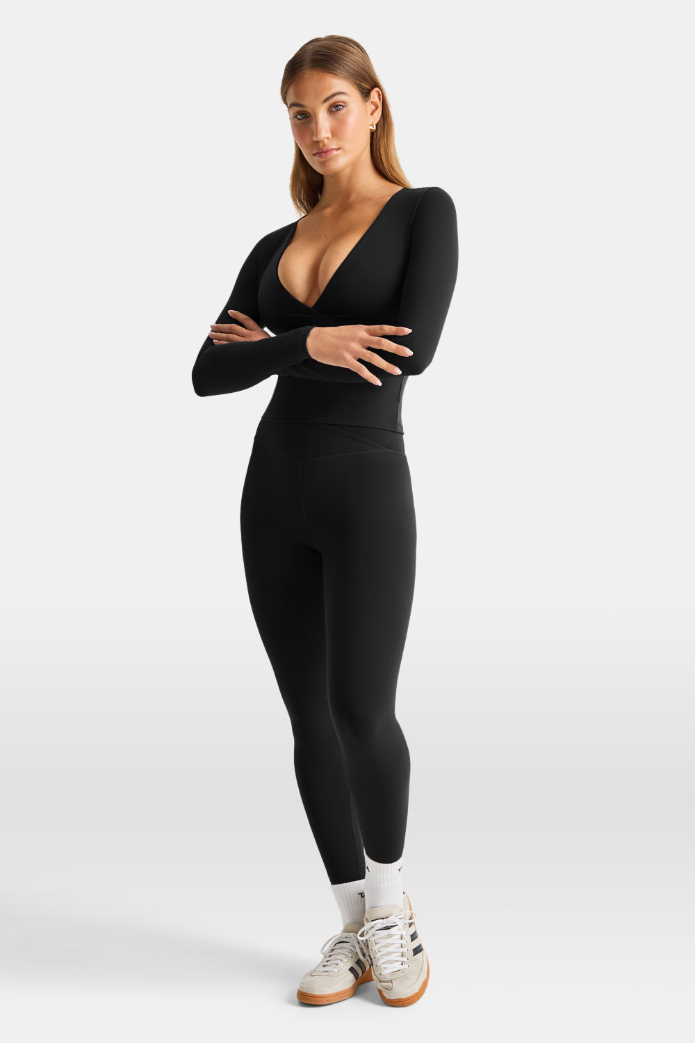 DayFlex V Neck Top - Shadow Black