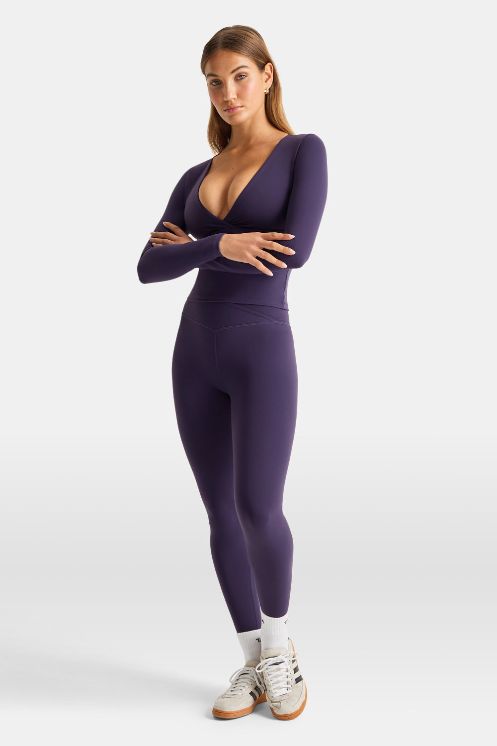 DayFlex V Neck Top - Purple Dusk