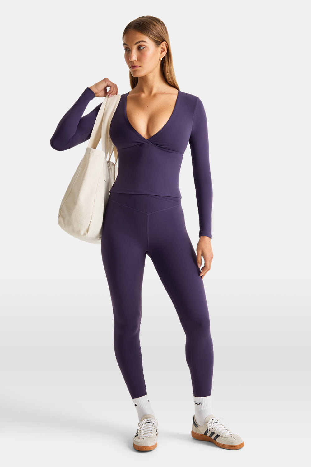 DayFlex V Neck Top - Purple Dusk