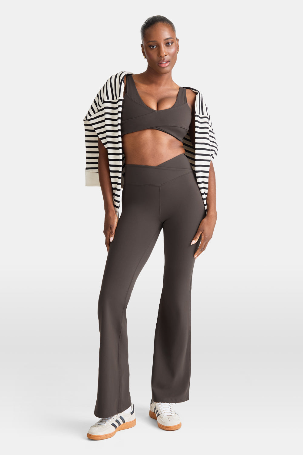 DayFlex Wrap Flared Yoga Pant - Mocha Brown