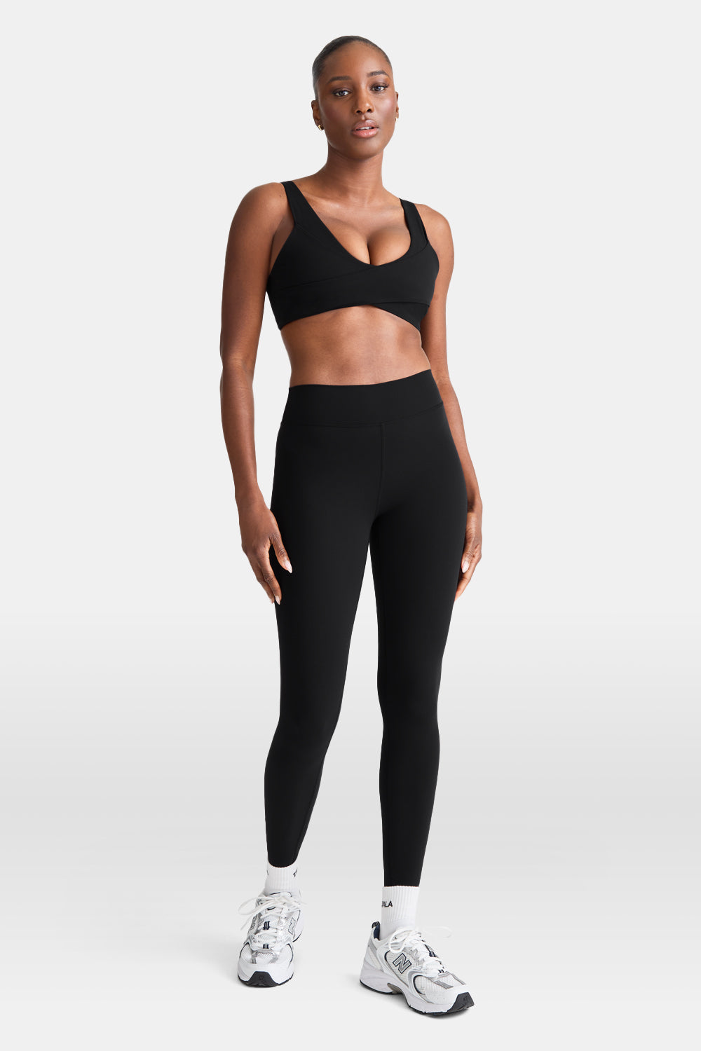 DayFlex Wrap Front Sports Bra - Shadow Black