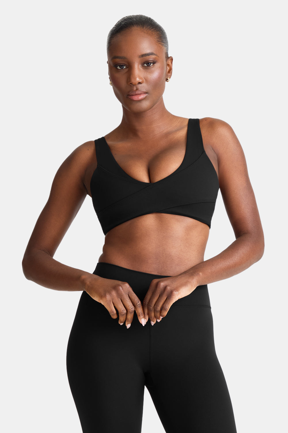 DayFlex Wrap Front Sports Bra - Shadow Black